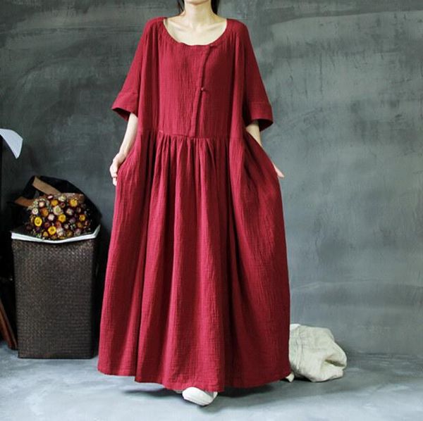 casual dresses 2021 spring summer loose cotton linen dress plus size three quarter sleeve with pocket, vestidos -5xl, Black;gray
casual dresses 2021 spring summer loose cotton linen dress plus size three quarter sleeve with pocket, vestidos -5xl, Black;gray