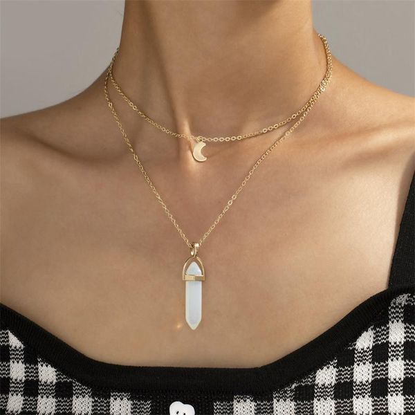 pendant necklaces fashion creative crystal column necklace vintage simple star moon multilayer alloy woman party jewelry gift, Silver
pendant necklaces fashion creative crystal column necklace vintage simple star moon multilayer alloy woman party jewelry gift, Silver
