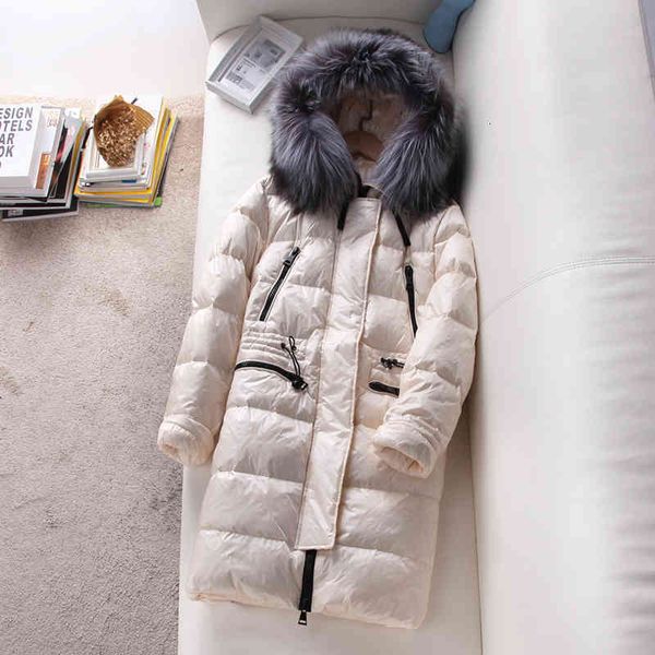 ayusnue women's winter long 90% white duck down coat women real silver fox fur collar puffer jacket 62583 kj2899, Black
ayusnue women's winter long 90% white duck down coat women real silver fox fur collar puffer jacket 62583 kj2899, Black