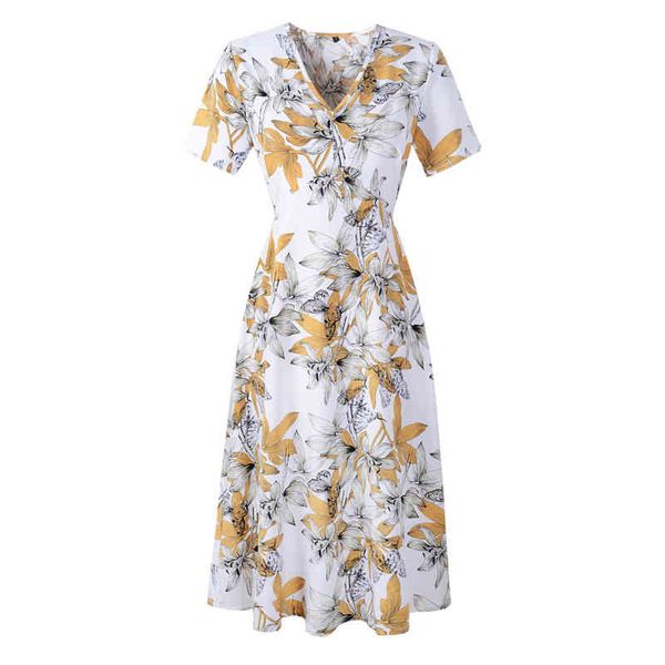 2021 casual elastic waist boho beach dress women summer clothing plus size floral print vintage chiffon midi dress vestido x0521, Black;gray
2021 casual elastic waist boho beach dress women summer clothing plus size floral print vintage chiffon midi dress vestido x0521, Black;gray