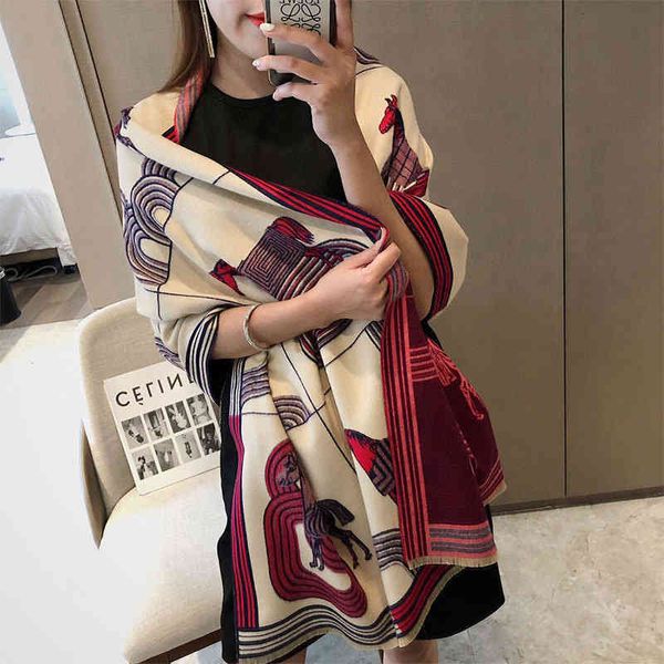 hat scarf glove set 2021 female imitation cashmere warp knitted printing long sunscreen autumn and winter horse warm shawl cloak bib, Blue;gray
hat scarf glove set 2021 female imitation cashmere warp knitted printing long sunscreen autumn and winter horse warm shawl cloak bib, Blue;gray
