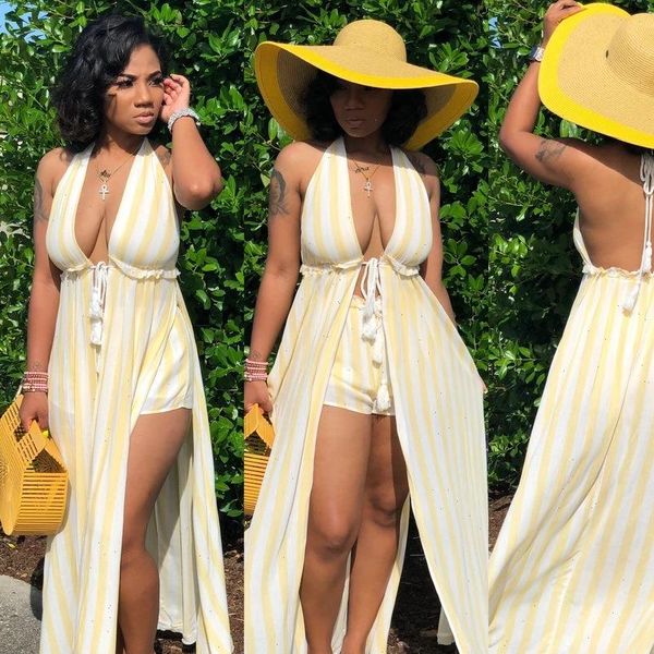 halter neck long stripe print womens tracksuits crop shorts suit two piece set fashion club party night tracksuit outfit, Gray
halter neck long stripe print womens tracksuits crop shorts suit two piece set fashion club party night tracksuit outfit, Gray
