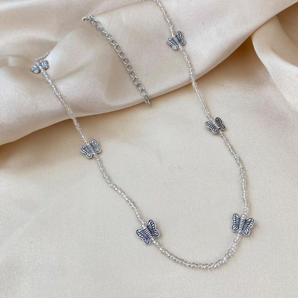 chains handmade beaded clavicle chain creative personality simple rice bead butterfly mix and match jewelry necklaces female, Silver
chains handmade beaded clavicle chain creative personality simple rice bead butterfly mix and match jewelry necklaces female, Silver