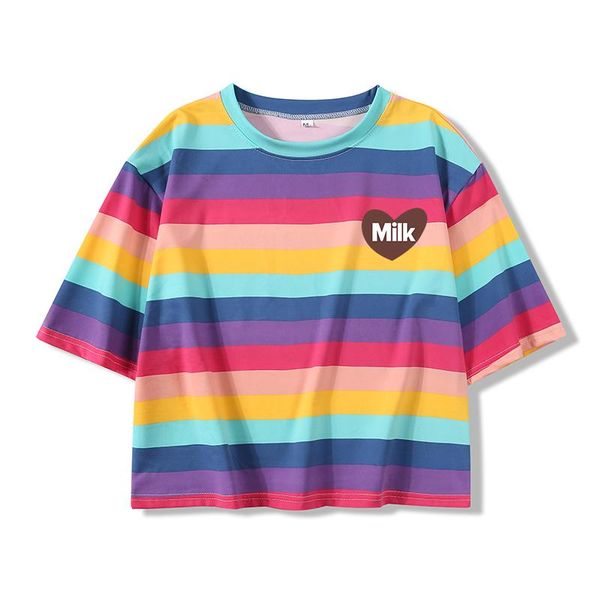 kpop style letter printed love pattern summer casual harajuku loose tee shirt rainbow stripe all-match female crop clothes women's t-sh, White
kpop style letter printed love pattern summer casual harajuku loose tee shirt rainbow stripe all-match female crop clothes women's t-sh, White