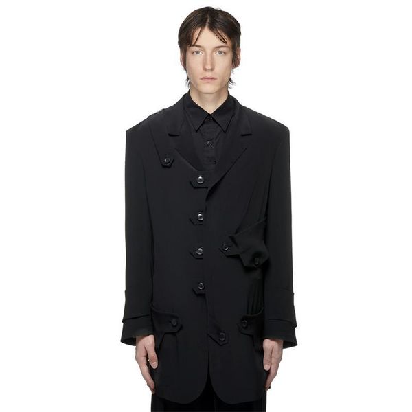 deconstructed buttoned casual blazer knight uniform suit men's suits & blazers, White;black
deconstructed buttoned casual blazer knight uniform suit men's suits & blazers, White;black