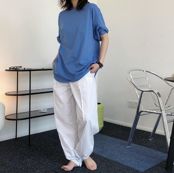 women's t-shirt summer korean version ins simple basic round neck casual loose and versatile solid short sleeve, White
women's t-shirt summer korean version ins simple basic round neck casual loose and versatile solid short sleeve, White