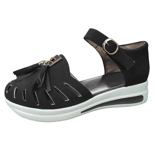 sandals summer women platform ankle strap wedges shoes women's sandal hollow out roman sandalias mujer chaussure femme, Black
sandals summer women platform ankle strap wedges shoes women's sandal hollow out roman sandalias mujer chaussure femme, Black