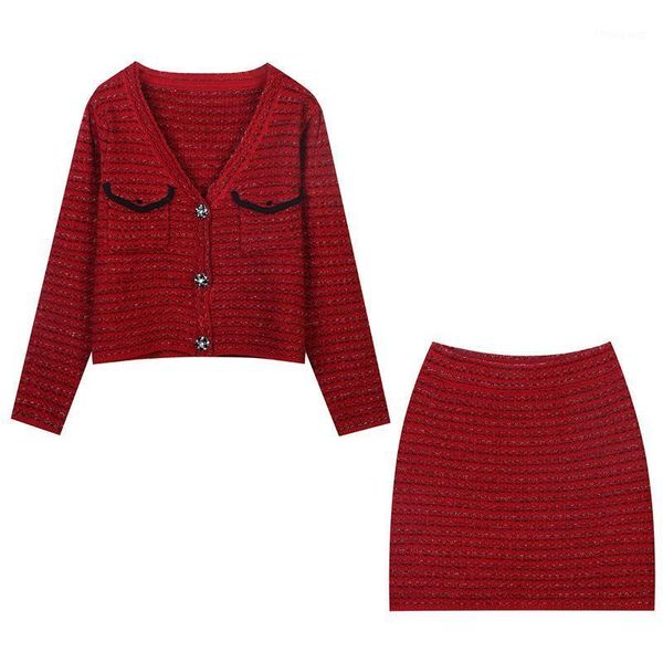 spring autumn women sweater sets 2 pieces knit cardigan mini skirts v-neck long sleeve outfits vintage korean style fashion ins women's, Gray
spring autumn women sweater sets 2 pieces knit cardigan mini skirts v-neck long sleeve outfits vintage korean style fashion ins women's, Gray