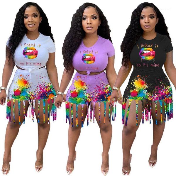 women's tracksuits shorts sets tassel fashion casual round collar letter pattern lips tie dye splash ink printing two piece suit custom, Gray
women's tracksuits shorts sets tassel fashion casual round collar letter pattern lips tie dye splash ink printing two piece suit custom, Gray