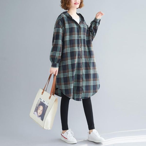 plus size outerwear & coats lzmone large loose hooded plaid shirt women's medium length casual 2021 spring and autumn coat fashion, Black
plus size outerwear & coats lzmone large loose hooded plaid shirt women's medium length casual 2021 spring and autumn coat fashion, Black