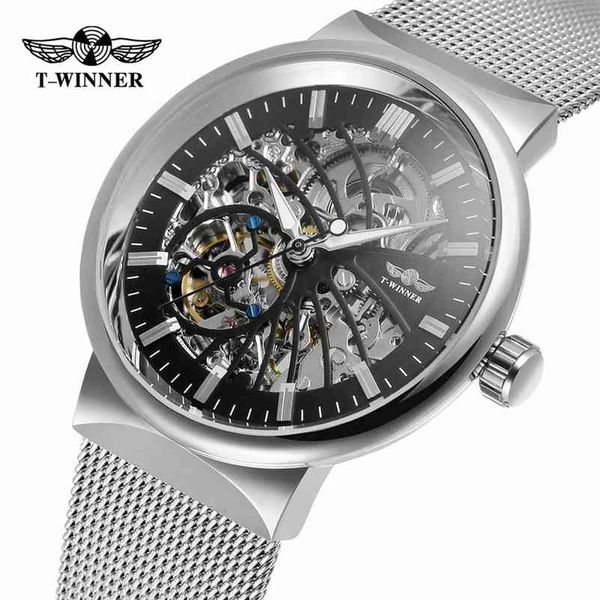 winner fashion men skeleton mechanical watch mens transparent steampunk montre homme classic stainless steel casual male clock 210517, Slivery;brown
winner fashion men skeleton mechanical watch mens transparent steampunk montre homme classic stainless steel casual male clock 210517, Slivery;brown