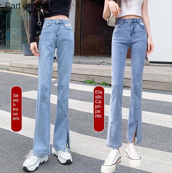 women's jeans 2021 stretch split denim flared pants high waist slim show tall hip lift button pocket cotton soft breathable sweat, Blue
women's jeans 2021 stretch split denim flared pants high waist slim show tall hip lift button pocket cotton soft breathable sweat, Blue