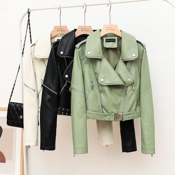 women's leather & faux autumn pu biker coat women 2021 slim short black green motorcycle overcoat female casual bodycon jacket ladies
women's leather & faux autumn pu biker coat women 2021 slim short black green motorcycle overcoat female casual bodycon jacket ladies