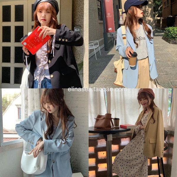 women's jackets the smallest sea original design homemade korean style loose slimming temperament retro and fashion all-matching suit j, Black;brown
women's jackets the smallest sea original design homemade korean style loose slimming temperament retro and fashion all-matching suit j, Black;brown