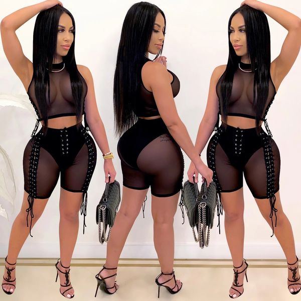 2021 european and american fashion leisure nightclub see-through webbing bandage mesh two-piece women's clothing, White;black
2021 european and american fashion leisure nightclub see-through webbing bandage mesh two-piece women's clothing, White;black