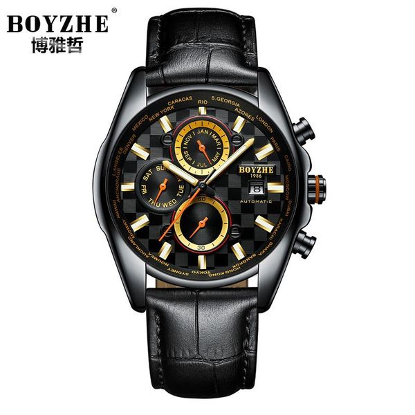 wristwatches boyzhe automatic watch leather stripe men fashion design, Slivery;brown
wristwatches boyzhe automatic watch leather stripe men fashion design, Slivery;brown