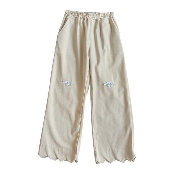 spring autumn japanese women straight pants cute cartoon lace patch wide leg cropped student girls wild women's & capris, Black;white
spring autumn japanese women straight pants cute cartoon lace patch wide leg cropped student girls wild women's & capris, Black;white