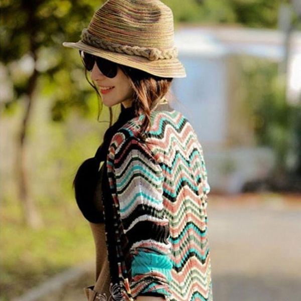 wide brim hats 2021 women straw sun hat summer bohemia style foldable striped braided rope beach caps for, Blue;gray
wide brim hats 2021 women straw sun hat summer bohemia style foldable striped braided rope beach caps for, Blue;gray