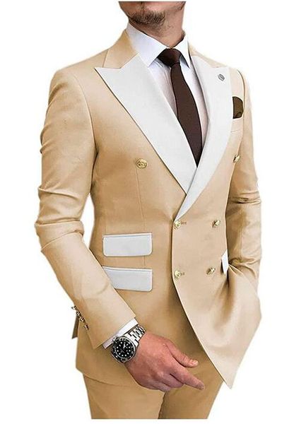 men's suits & blazers champagne men double breasted 2021 latest design gold button groom wedding tuxedos costume homme 2 pieces, White;black
men's suits & blazers champagne men double breasted 2021 latest design gold button groom wedding tuxedos costume homme 2 pieces, White;black