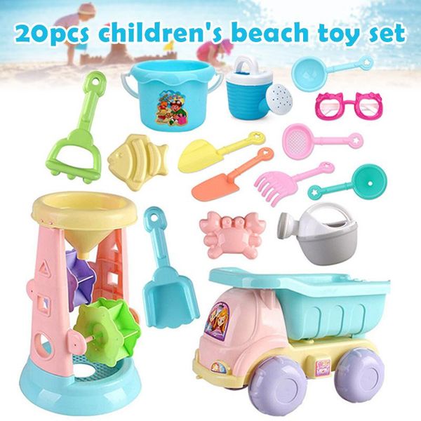 20pcs summer beach toys for kids set sandbox bucket rake hourglasses water table fun game shovel soft silicone mold cmg7 pool & accessories
20pcs summer beach toys for kids set sandbox bucket rake hourglasses water table fun game shovel soft silicone mold cmg7 pool & accessories