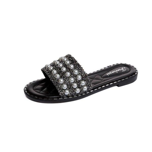 slippers casual summer women's 2021 fashion simple shoe upper pearl decoration trend open toe all-match, Black
slippers casual summer women's 2021 fashion simple shoe upper pearl decoration trend open toe all-match, Black