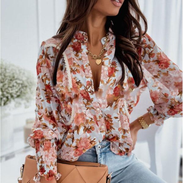 women's blouses & shirts floral print elegant blouse spring v-neck lace patchwork shirt retro lady long sleeve stand collar casual pull, White
women's blouses & shirts floral print elegant blouse spring v-neck lace patchwork shirt retro lady long sleeve stand collar casual pull, White
