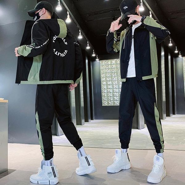 men's tracksuits wwkk 2021 men fashion tracksuit spring autumn sweatshirt +sweatpants set patchwork slim fit sweat suits, Gray
men's tracksuits wwkk 2021 men fashion tracksuit spring autumn sweatshirt +sweatpants set patchwork slim fit sweat suits, Gray