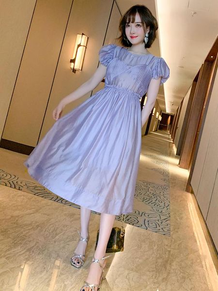 women's tracksuits trendy round neck puff sleeve stitching strap pleated lace fake two-piece dress fashion summer style, Gray
women's tracksuits trendy round neck puff sleeve stitching strap pleated lace fake two-piece dress fashion summer style, Gray