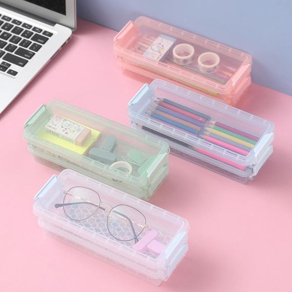 pencil bags creative double layers bag large capacity glasses case portable clear cosmetics box stationery storage
pencil bags creative double layers bag large capacity glasses case portable clear cosmetics box stationery storage