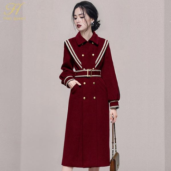 women's trench coats h han queen 2021 winter korean slim vintage long wool double breasted fashion casual woolen coat pocket womens, Tan;black
women's trench coats h han queen 2021 winter korean slim vintage long wool double breasted fashion casual woolen coat pocket womens, Tan;black