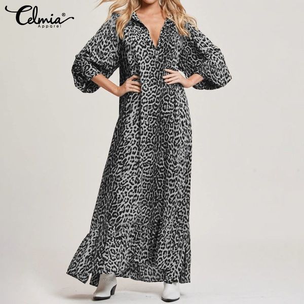 dresses women 2021 fashion leopard print maxi shirt dress celmia spring lantern sleeve split party vestidos loose ruffles hem robe s-5xl, Black;gray
dresses women 2021 fashion leopard print maxi shirt dress celmia spring lantern sleeve split party vestidos loose ruffles hem robe s-5xl, Black;gray
