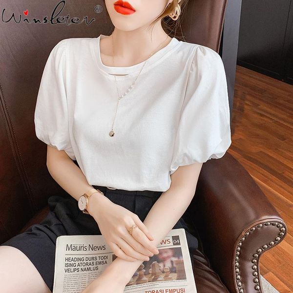 women's t-shirt white women cotton solid o-neck with necklace lantern sleeve basic tshirt tee loose summer 2021 t15806a
women's t-shirt white women cotton solid o-neck with necklace lantern sleeve basic tshirt tee loose summer 2021 t15806a