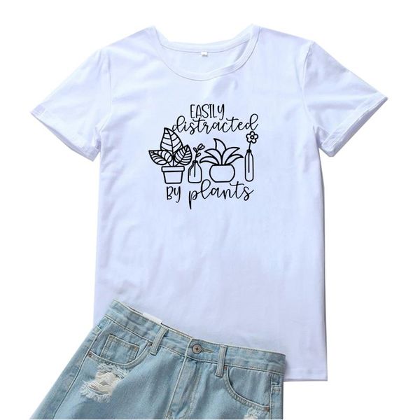 women's t-shirt easily distracted by plants women tshirt red and black pattern t shirt personality print aesthetic, White
women's t-shirt easily distracted by plants women tshirt red and black pattern t shirt personality print aesthetic, White
