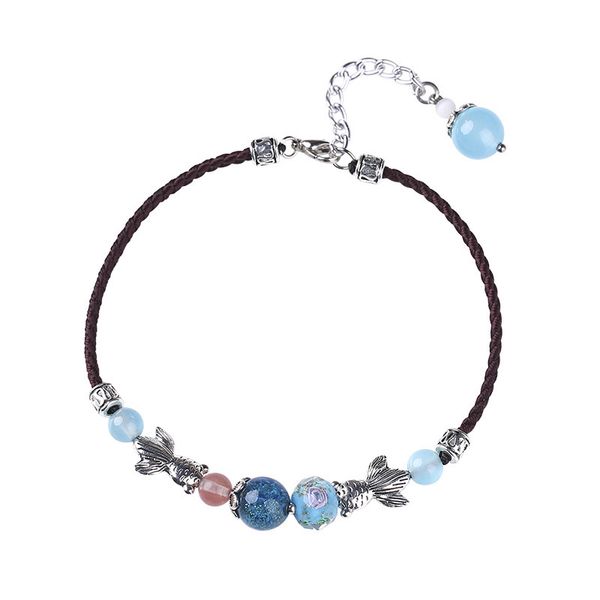 retro fashion alloy fishes liuli beads initial charms anklet rope chain emo ethnic simple jewelry gifts for women girls, Red;blue
retro fashion alloy fishes liuli beads initial charms anklet rope chain emo ethnic simple jewelry gifts for women girls, Red;blue