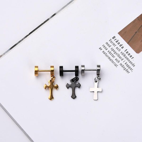 han edition personality domineering barbell cross earrings stainless steel titanium stud trend long eardrop male dangle & chandelier, Silver
han edition personality domineering barbell cross earrings stainless steel titanium stud trend long eardrop male dangle & chandelier, Silver