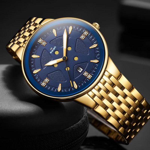 wristwatches swish design watches men golden steel business quartz wrist watch mens waterproof military sports clock date, Slivery;brown
wristwatches swish design watches men golden steel business quartz wrist watch mens waterproof military sports clock date, Slivery;brown