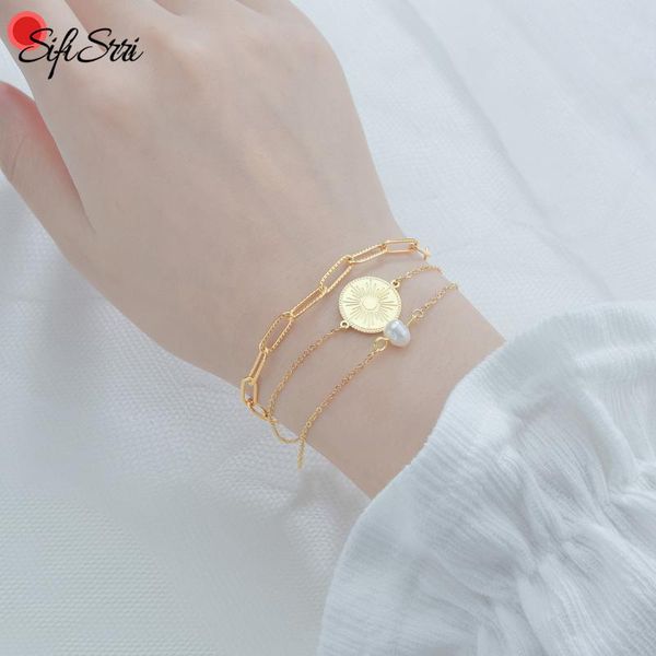 charm bracelets sifisrri three layers pattern round brand pearl bracelet adjustable stainless steel for women girls birthday jewelry gift, Golden;silver
charm bracelets sifisrri three layers pattern round brand pearl bracelet adjustable stainless steel for women girls birthday jewelry gift, Golden;silver