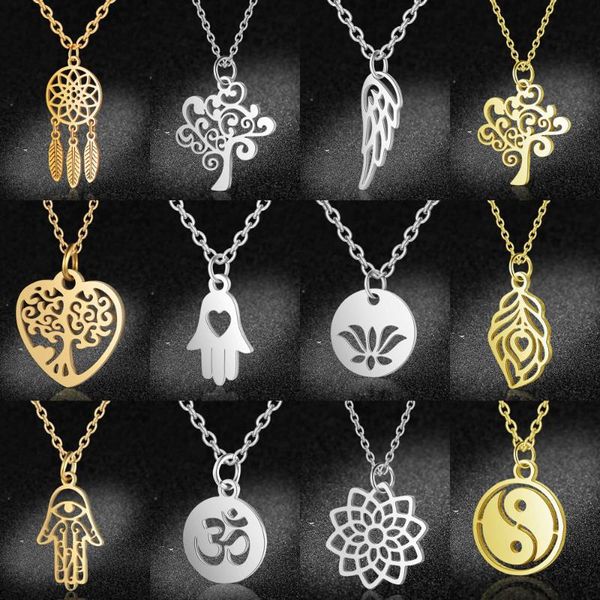 chains vni and mia 100% stainless steel lotus om tree of life necklace for women wholesale fashion religious charm jewelry drop, Silver
chains vni and mia 100% stainless steel lotus om tree of life necklace for women wholesale fashion religious charm jewelry drop, Silver