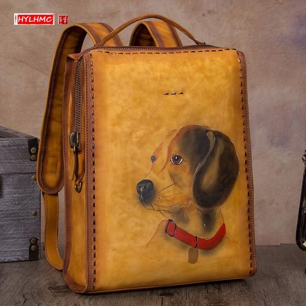 backpack retro genuine leather women men shoulder bag hand-painted animal backpacks large-capacity leisure simple bags
backpack retro genuine leather women men shoulder bag hand-painted animal backpacks large-capacity leisure simple bags