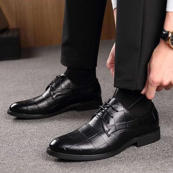 dress shoes spring dark grid pattern men's business men all-match plaid casual leather wedding, Black
dress shoes spring dark grid pattern men's business men all-match plaid casual leather wedding, Black