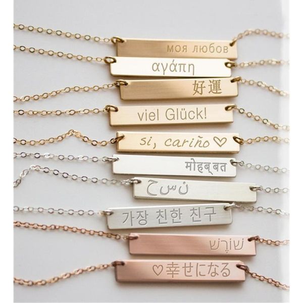 pendant necklaces customized foreign language name bar necklace, plate chinese, german, spanish, korean, japanese, birthday gift, Silver
pendant necklaces customized foreign language name bar necklace, plate chinese, german, spanish, korean, japanese, birthday gift, Silver