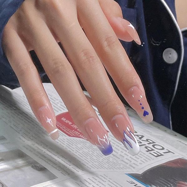 false nails 24pcs blue flame print nail patch glue type removable long paragraph manicure save time fake, Red;gold
false nails 24pcs blue flame print nail patch glue type removable long paragraph manicure save time fake, Red;gold