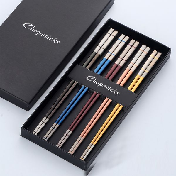 5pairs sushi japanese style stainless steel chopsticks set with gift box black chinese metal chop sticks tableware kitchen tools
5pairs sushi japanese style stainless steel chopsticks set with gift box black chinese metal chop sticks tableware kitchen tools