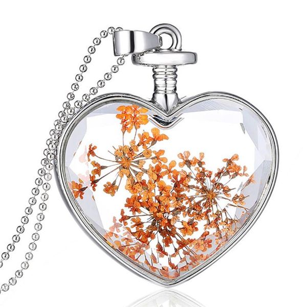 pendant necklaces dry flower heart glass wishing bottle necklace mother's day jewelry for women fashion accessories gift, Silver
pendant necklaces dry flower heart glass wishing bottle necklace mother's day jewelry for women fashion accessories gift, Silver