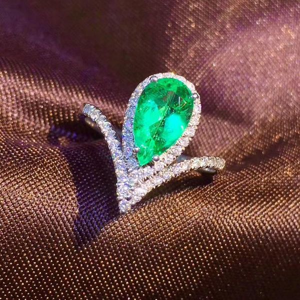 cluster rings fine jewelry real 18k yellow gold 1.11ct colombia pear emerald ring natural diamond for men and women party, Golden;silver
cluster rings fine jewelry real 18k yellow gold 1.11ct colombia pear emerald ring natural diamond for men and women party, Golden;silver