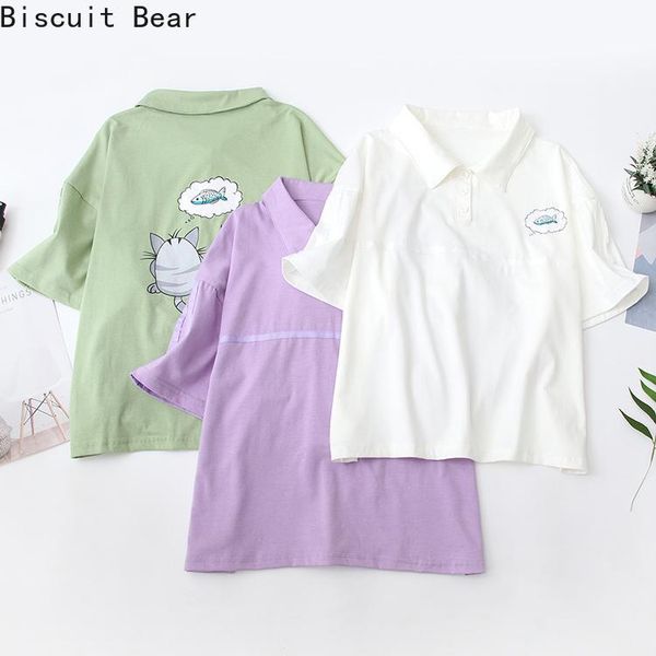 summer women cotton t-shirts harajuku cartoon cat print short sleeve turndown collar tee shirt female basic kawaii cute women's t-shirt, White
summer women cotton t-shirts harajuku cartoon cat print short sleeve turndown collar tee shirt female basic kawaii cute women's t-shirt, White