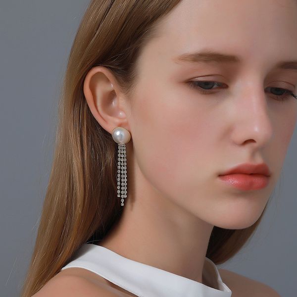 dangle & chandelier elegant baroque round pearl drop earrings for women shiny crystal long tassel earring korean cute romantic engagement fa, Silver
dangle & chandelier elegant baroque round pearl drop earrings for women shiny crystal long tassel earring korean cute romantic engagement fa, Silver