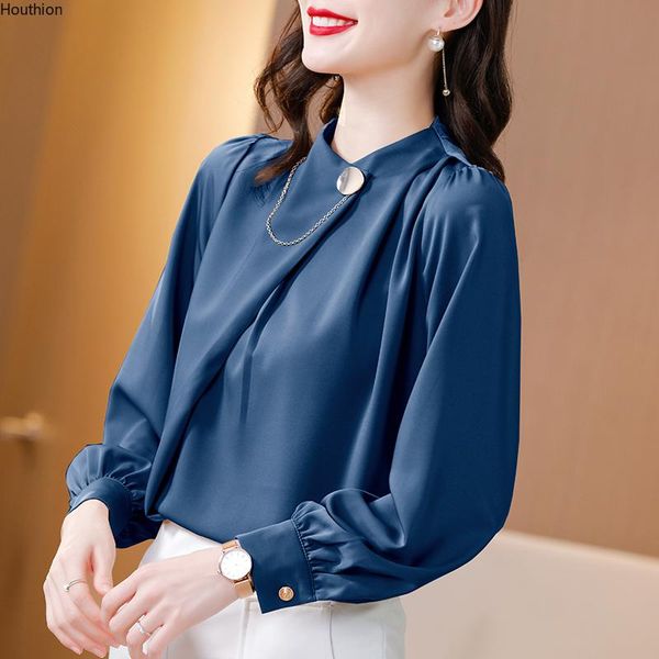 women's blouses & shirts chiffon casual silk shirt korean loose plus size fashion solid summer lady long sleeve houthion, White
women's blouses & shirts chiffon casual silk shirt korean loose plus size fashion solid summer lady long sleeve houthion, White