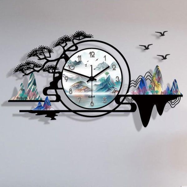 chinese landscape wall clock modern design home decor simple digital decorations living room ornament clocks
chinese landscape wall clock modern design home decor simple digital decorations living room ornament clocks