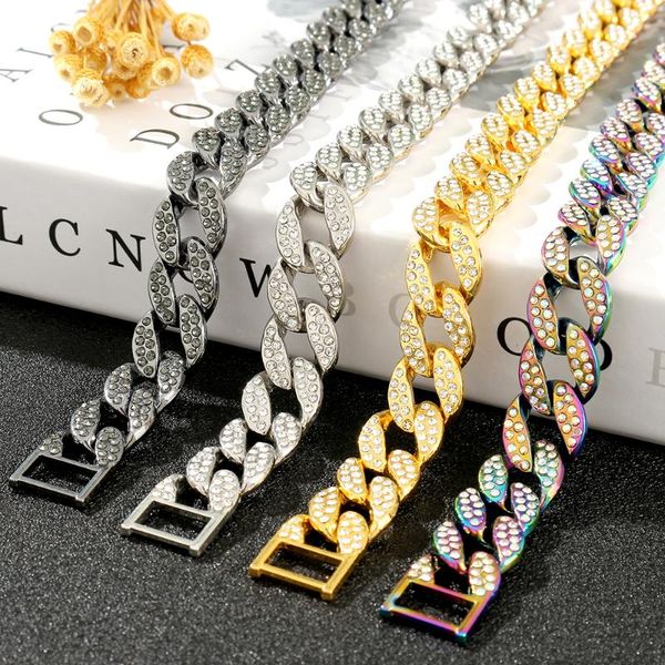 link, chain style luxury 25.5cm fashion bling rhinestone cuban bracelet iced out link for women men jewelry, Black
link, chain style luxury 25.5cm fashion bling rhinestone cuban bracelet iced out link for women men jewelry, Black